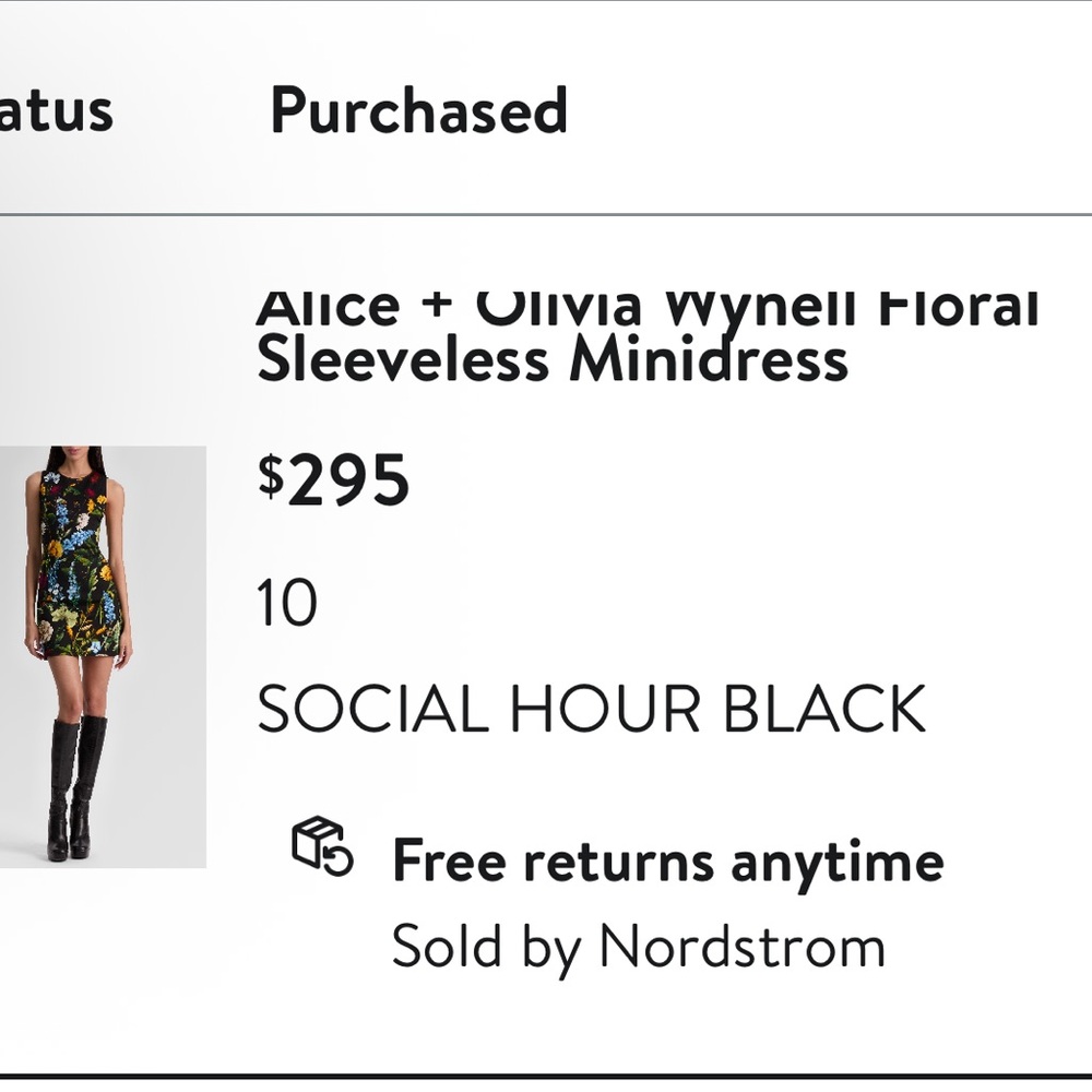 Alice + Olivia Black Dress with Vibrant Floral Design - Picture 5 of 5